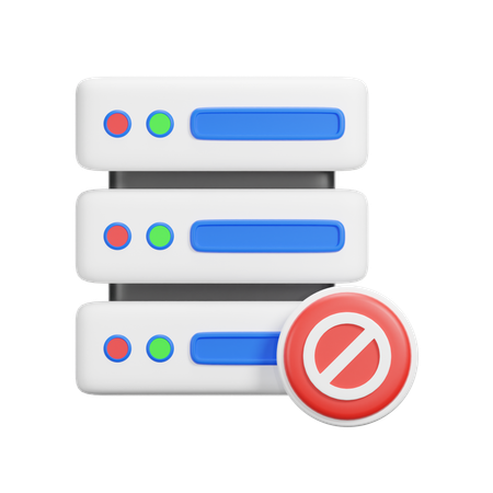 Blocked Server 3D Icon