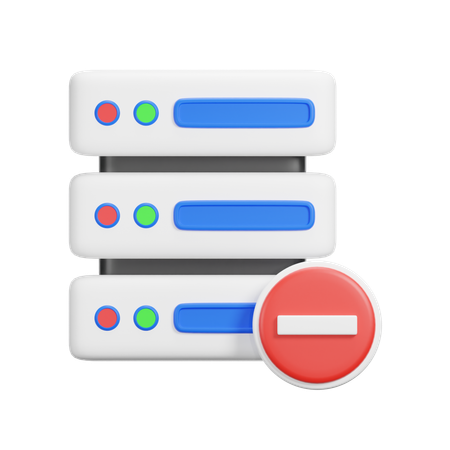 Blocked Server  3D Icon