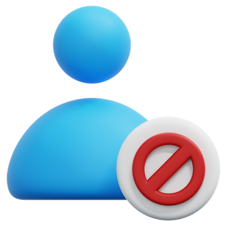 Blocked User  3D Icon