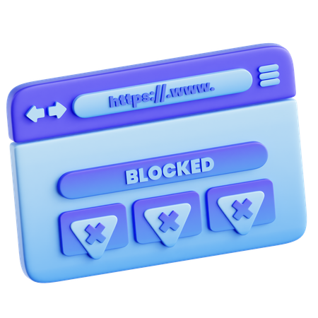 Blocked Web  3D Icon