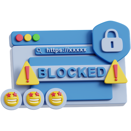 Blocked Web by Firewall  3D Icon