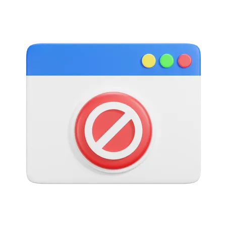 Blocked Website  3D Icon