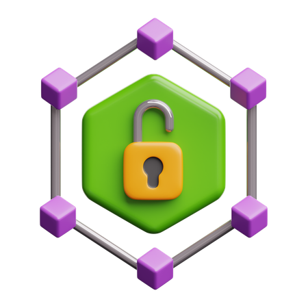 Blockchain entsperren  3D Icon
