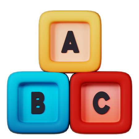 Bloco alfabético  3D Icon