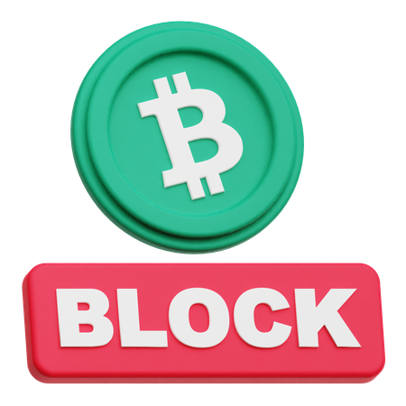 Bloco bitcoin  3D Icon