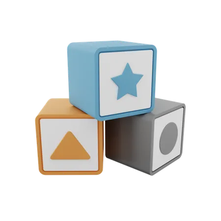 Brinquedo de bloco  3D Icon