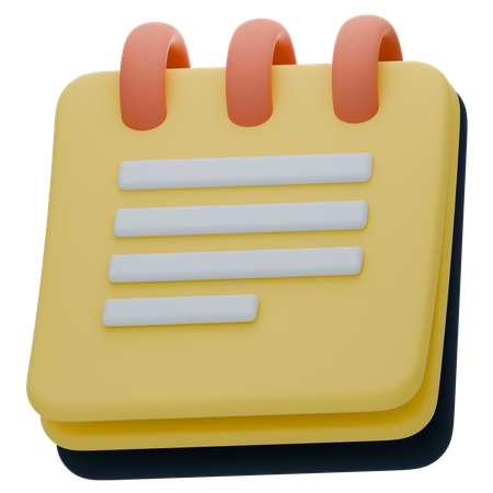 Bloco de anotações  3D Icon