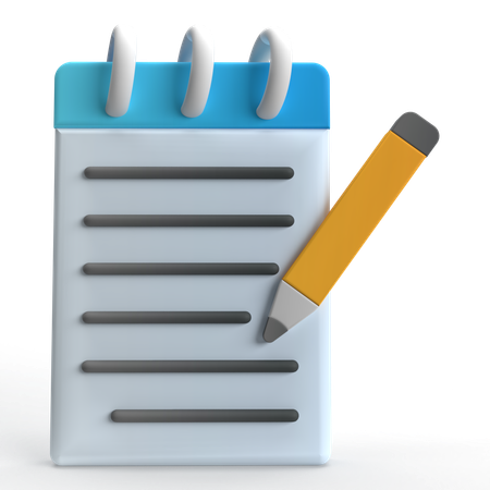 Bloco de anotações  3D Icon