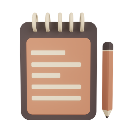 Bloco de anotações  3D Icon
