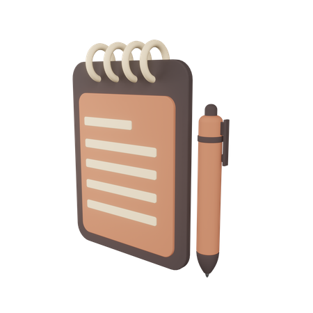 Bloco de anotações  3D Icon