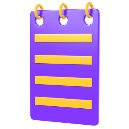 Bloco de anotações  3D Icon