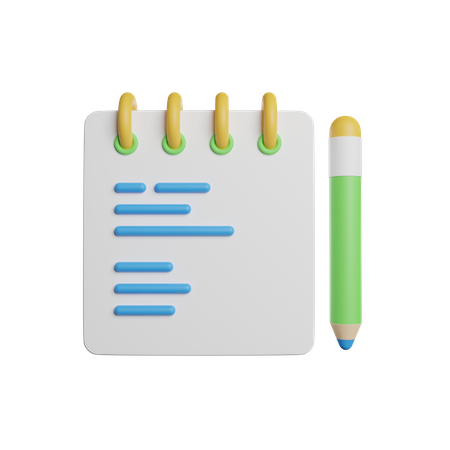 Bloco de anotações  3D Icon