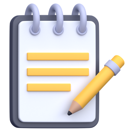 Bloco de anotações  3D Icon