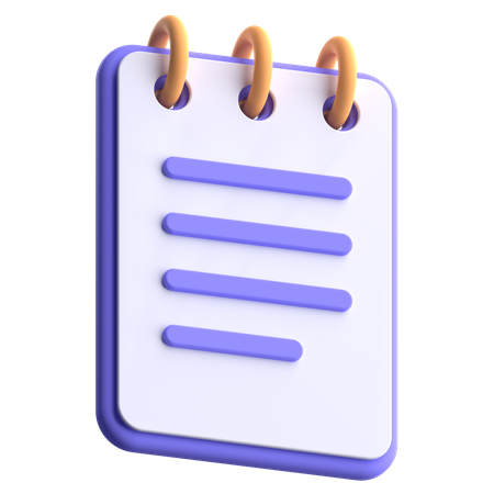 Bloco de anotações  3D Icon