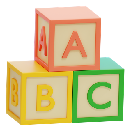 Bloco de letras a b c  3D Icon