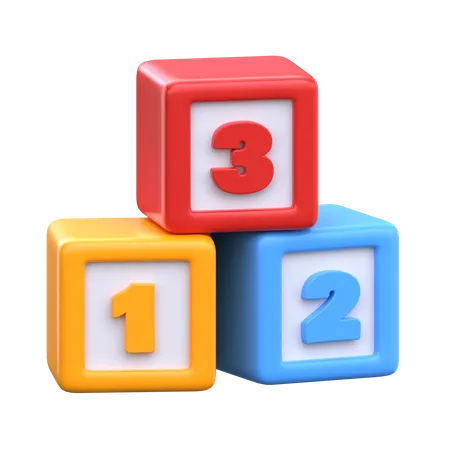 Bloco numérico  3D Icon