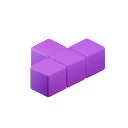 Bloco de Tetris em forma de T  3D Icon