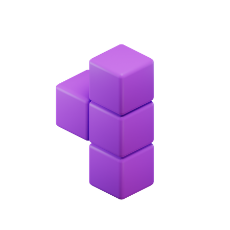 Bloco de Tetris em forma de T  3D Icon