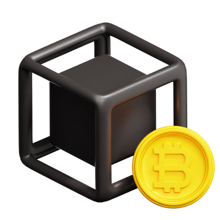 Bloco e bitcoin  3D Icon