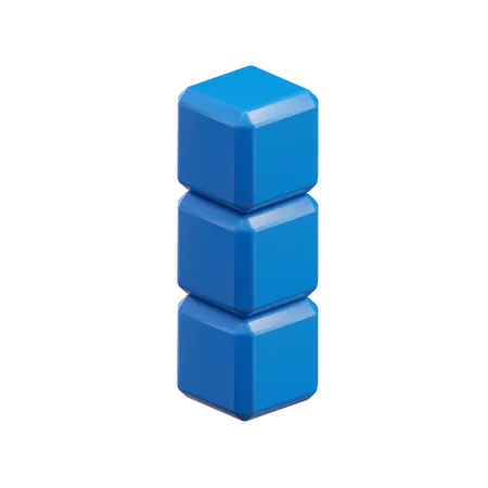 Bloco Tetris reto-curto 2  3D Icon