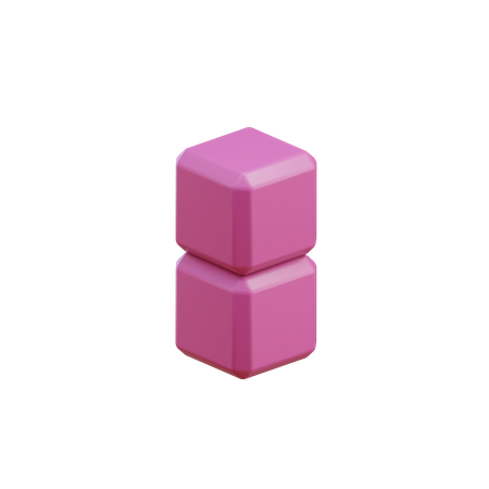 Bloco tetris de dois pontos 2  3D Icon