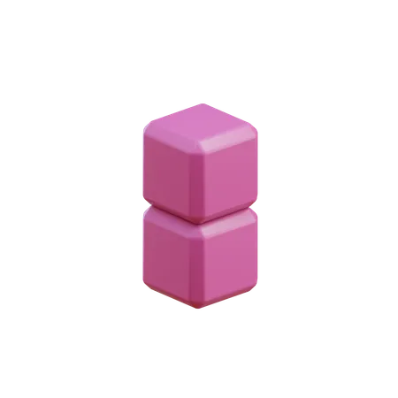 Bloco tetris de dois pontos 2  3D Icon