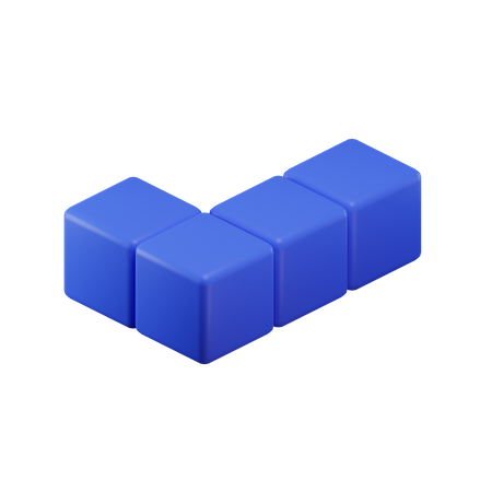 Bloco Tetris em forma de L  3D Icon