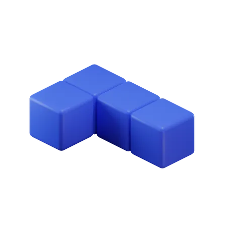 Bloco Tetris em forma de L  3D Icon