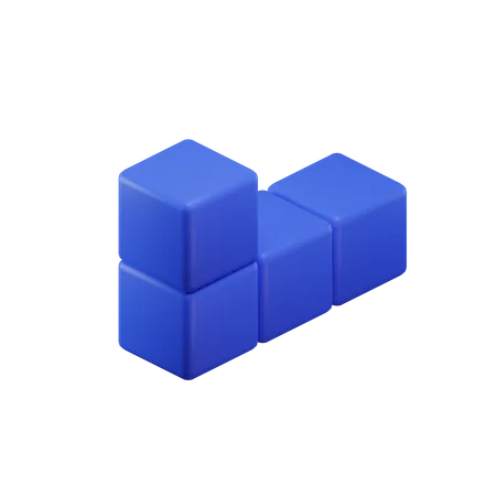 Bloco Tetris em forma de L  3D Icon