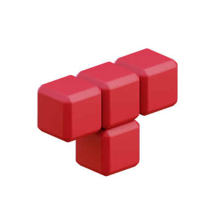 Bloco Tetris em forma de T10  3D Icon