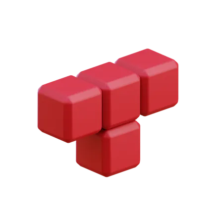 Bloco Tetris em forma de T10  3D Icon