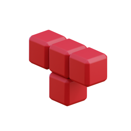 Bloco Tetris em forma de T11  3D Icon