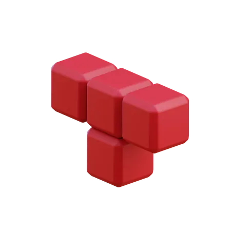 Bloco Tetris em forma de T11  3D Icon