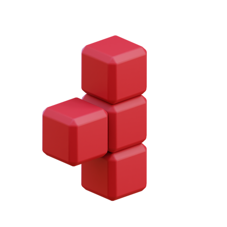 Bloco Tetris em forma de T3  3D Icon