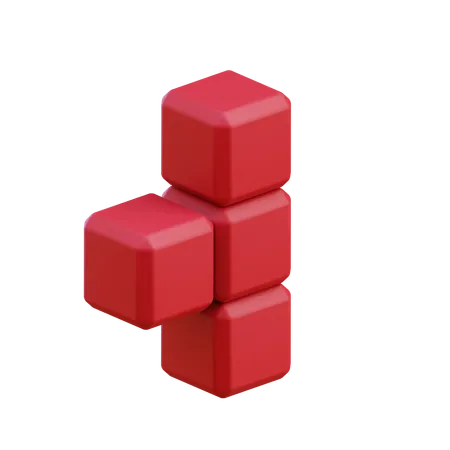 Bloco Tetris em forma de T3  3D Icon