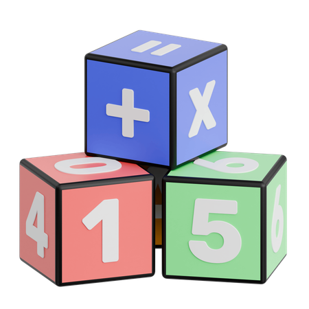 Blocos de números matemáticos  3D Icon