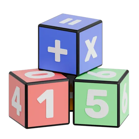 Blocos de números matemáticos  3D Icon