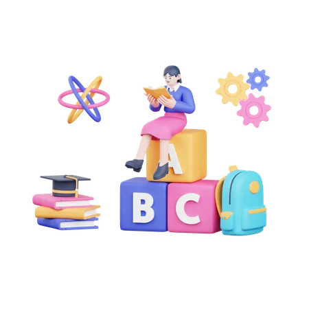 Blocs abc  3D Illustration