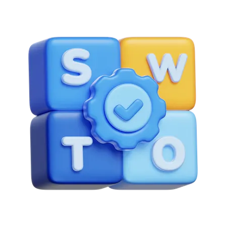 Blocs d'analyse SWOT  3D Icon