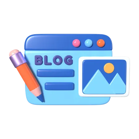 Blog en línea  3D Icon