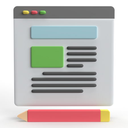 Blog Writing  3D Icon