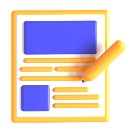 Blog Writing  3D Icon