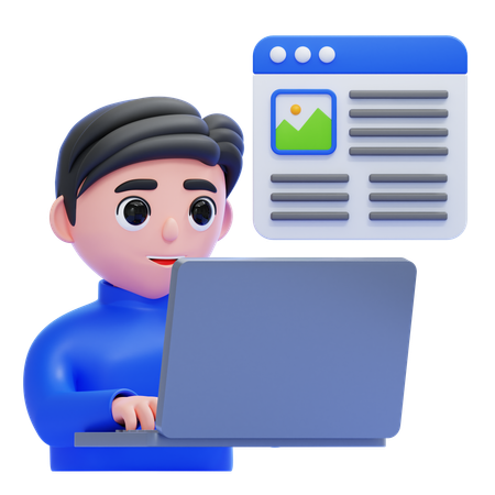 Blogger  3D Icon
