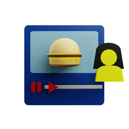 Blogger de comida  3D Icon