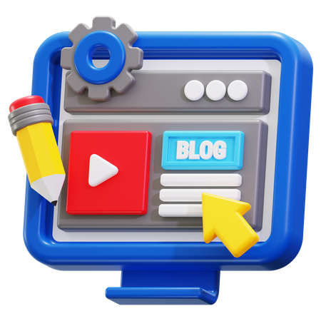 Blogging  3D Icon