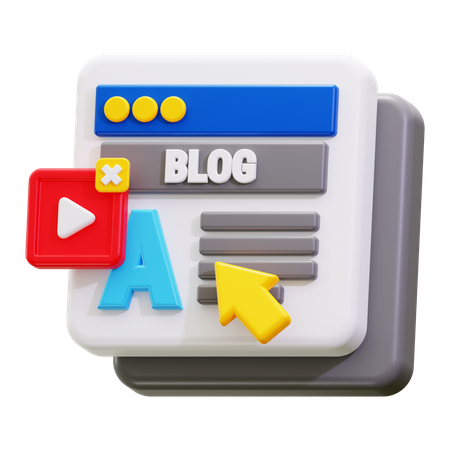 Blogging  3D Icon