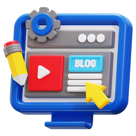 Blogging  3D Icon