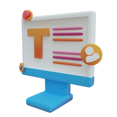 Blogging  3D Icon