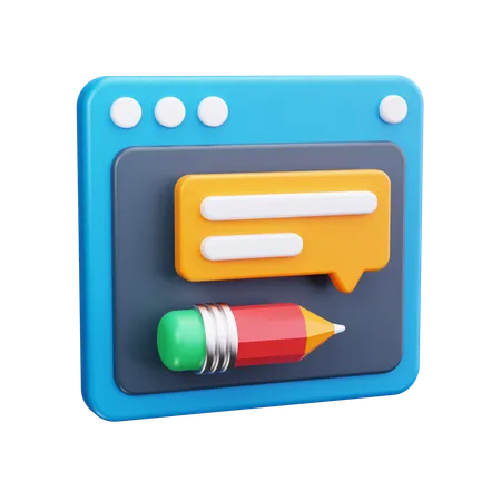 Blogging  3D Icon