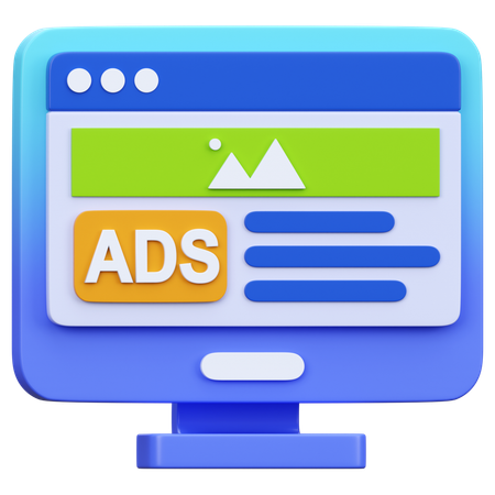 Bloging Ads  3D Icon